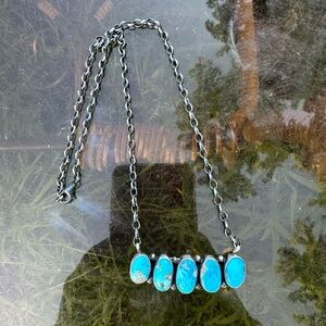 Native Made Kingman Turquoise Bar Necklace